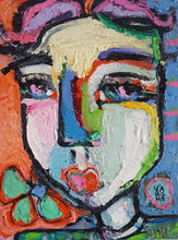 Load image into Gallery viewer, Original painting &quot;The French Cafe &amp; Pink Wingtips&quot; oil on birch panel, 6&quot; x 8&quot;
