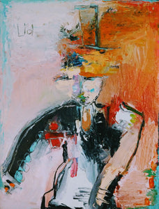 Original painting "Lid" oil on birch panel, 6" x 8"