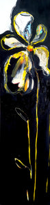 Original painting "Noir in Yellow", oil on birch panel, 6" x 24"