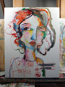 Original painting "Of This Artist", oil on birch panel, 11" x 14"