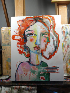 Original painting "Of This Artist", oil on birch panel, 11" x 14"