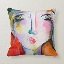 Load image into Gallery viewer, Artful printed pillow with two separate designs. 16&quot; x 16&quot;
