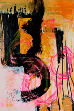 Skateboard abstract mini birch panel by Liz Vaughn
