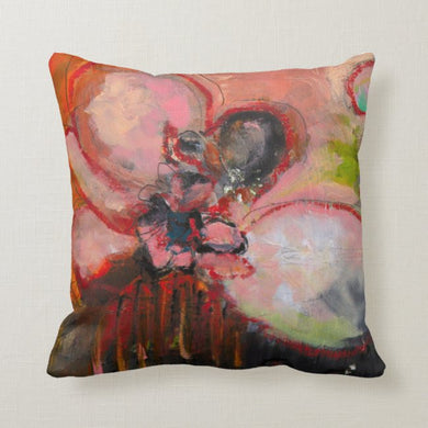Artful printed  pillow with two separate designs. 16