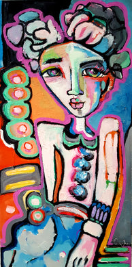 Original oil painting expressive and figurative style