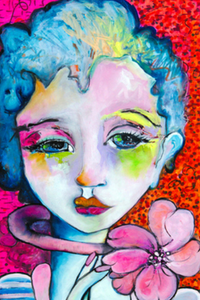 Printed Art Card, "Star Gazer, 4"x 6" x 1.0 mm thick substrate paper, Collectible, Frameable