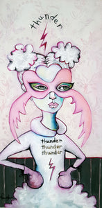 Original painting "Thunder", oil on birch panel, 6" x 12"
