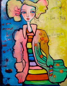 Original painting "To Be Visible", oil on birch panel, 11" x 14"