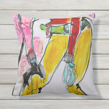 Load image into Gallery viewer, Artful Pillow, OUTDOOR, 16&quot; x 16&quot;, &quot;Warp&quot; side 1 &quot;Captivate&quot; side 2
