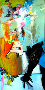 Original painting "When Fashion Lost Her Shoe" oil on birch panel, 6" x 12"
